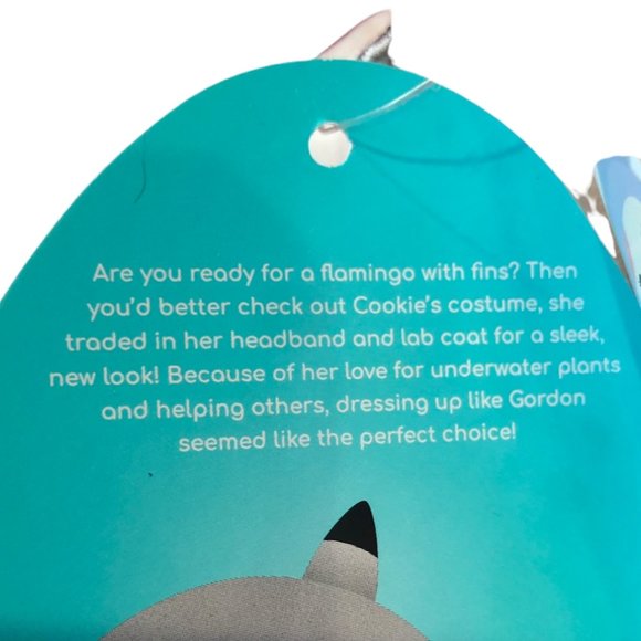NWT SQUISHMALLOW 9" Cookie the Flamingo Dressed up as Gordon the Shark - Picture 4 of 8